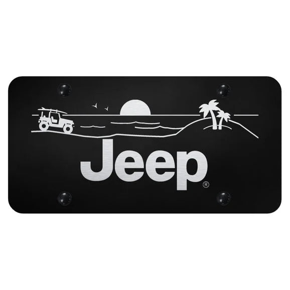 Automotive Gold Laser Etched Jeep Beach License Plate