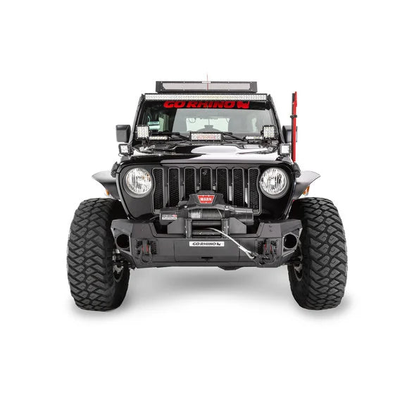 Load image into Gallery viewer, Go Rhino 230111T Trailline Winch Ready Front Stubby Bumper for 07-20 Jeep Wrangler JL, JK &amp; Gladiator JT
