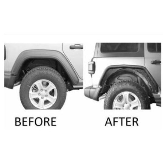 Black Horse Off Road Tubular Fender Flares for 18-24 Jeep Wrangler JL & Gladiator JT