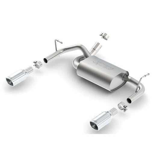 Borla 11834 T-304 Stainless Steel Rear Section Touring Split Exhaust for 12-18 Jeep Wrangler JK with 3.6L