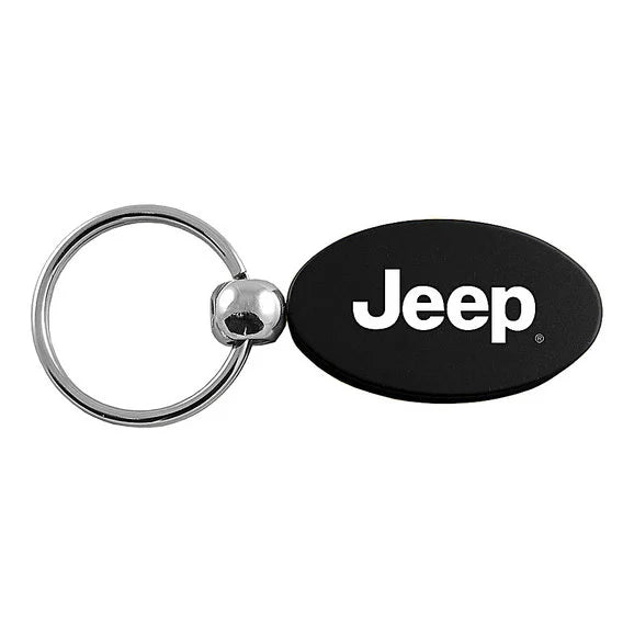 Automotive Gold Jeep Logo Oval Keychain