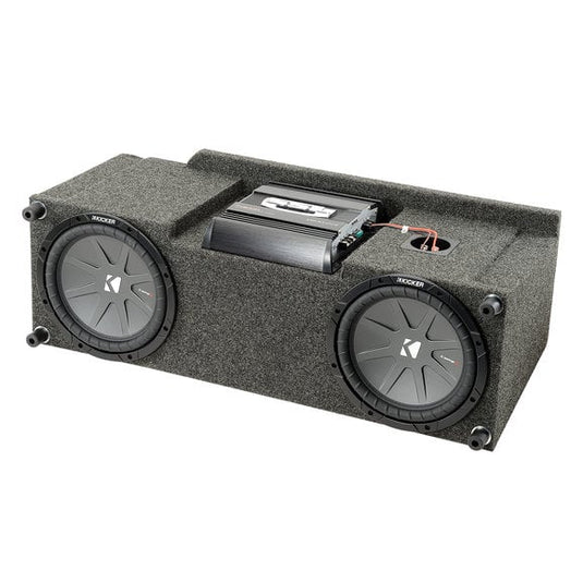 Quadratec Custom Rear Dual Subwoofer Kit with 10" Kicker CompVR Subwoofers for 87-06 Jeep Wrangler YJ & TJ