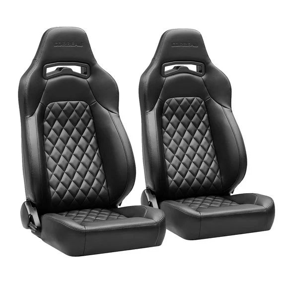 Corbeau Trailcat Reclining Front Seat Pair for 76-18 Jeep CJ-7, Wrangler YJ, TJ, JK & Unlimited