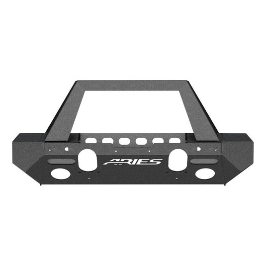 Aries TrailChaser Front Bumper with Grille Guard in Aluminum for 18-24 Jeep Wrangler JL Unlimited & Gladiator JT