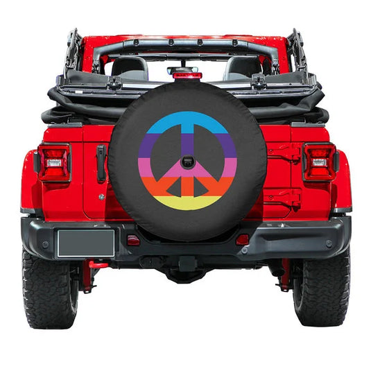 Boomerang Enterprises Peace Sign Logo Tire Cover for 18-20 Jeep Wrangler JL