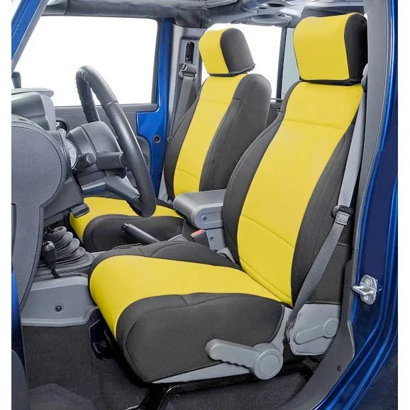 Coverking Custom Front Seat Covers for 13-18 Jeep Wrangler JK 2 Door with Seat Height Adjuster