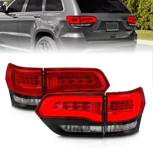 Anzo USA 311268 Red & Clear LED Tail Lights for 14-22 Jeep Grand Cherokee WK2