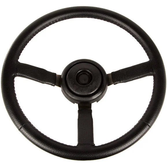 OMIX 18031.11 Black Leather Steering Wheel for 87-95 Jeep Wrangler YJ & Cherokee XJ