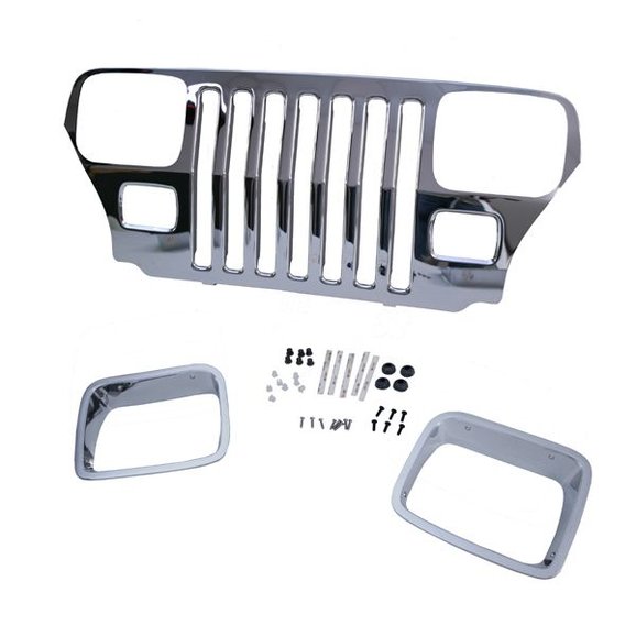 OMIX 12033.06 Chrome Grille Overlay for 87-95 Jeep Wrangler YJ