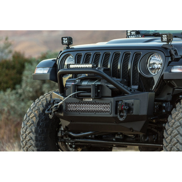 Load image into Gallery viewer, Go Rhino 332000T Rockline Fairlead Mount Plate for 18-20 Jeep Wrangler JL Unlimited and Gladiator JT with Go Rhino Rockline Front Bumper
