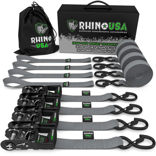 Rhino USA 1.6" x 8' Heavy Duty Ratchet Tie-Down