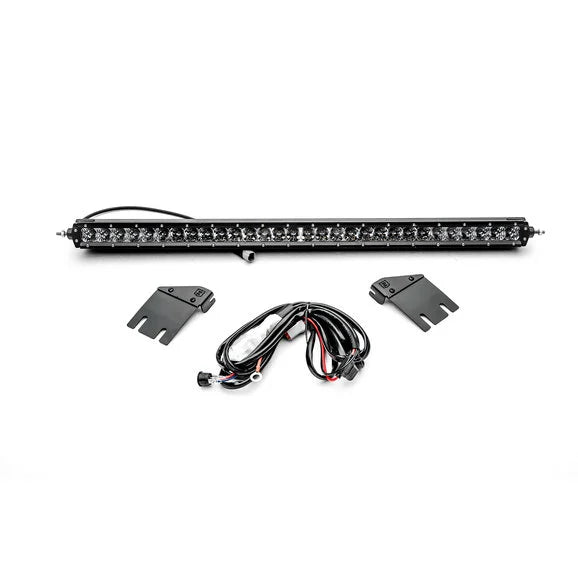 Load image into Gallery viewer, ZROADZ Z364931-KIT Hood Cowl Mounting Brackets with (1) Single Row 30&quot; LED Light Bar for 18-21 Jeep Wrangler JL
