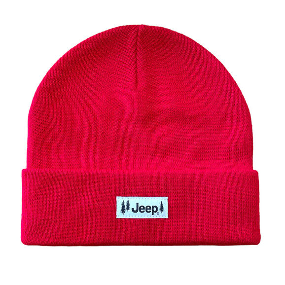 Load image into Gallery viewer, Jeep Merchandise Jeep Pines Patch Flip Knit Beanie Hat
