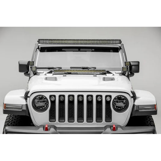 ZROADZ Z374831-KIT4 Roof Level Mounting Kit with a 50" LED Light Bar & (4) 3" LED Pods for 18-21 Jeep Wrangler JL & Gladiator JT