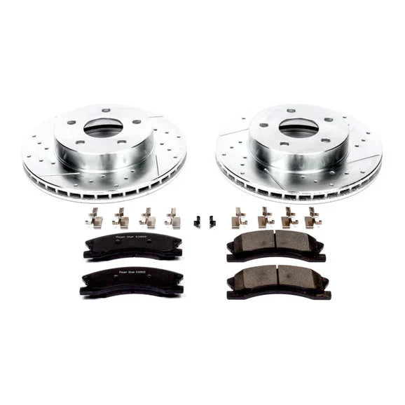 Power Stop K2149 Front Z23 Evolution Sport Performance 1-Click Brake Kit for 99-04 Jeep Grand Cherokee WJ with Akebono Calipers