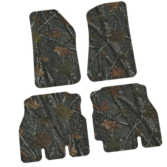 FlexTread Tire Tread/Scorched Earth Scene Front & Rear Floor Liners for 18-24 Jeep Wrangler JL Unlimited 4-Door