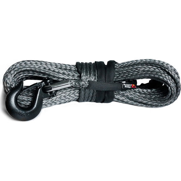 Load image into Gallery viewer, Rugged Ridge 15102.14 Synthetic Winch Rope 23/64&quot; x 100&#39; in Dark Gray
