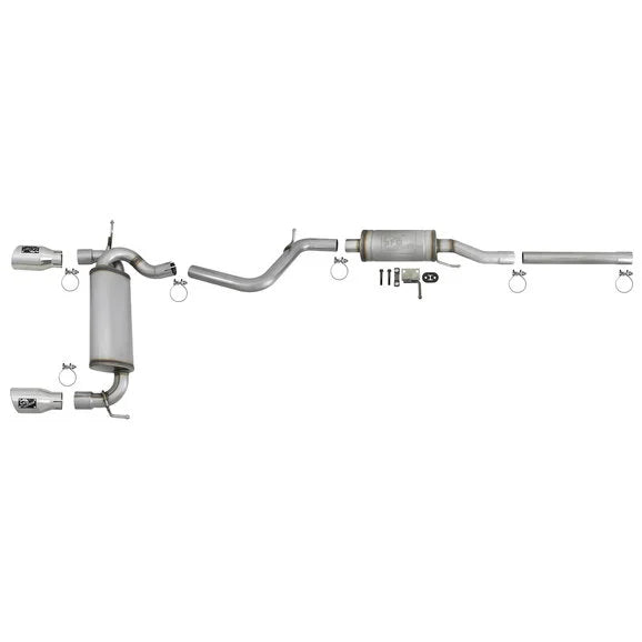 Load image into Gallery viewer, aFe Power 49-48062-P Rebel Series 2.5&quot; 409 Stainless Steel Cat-Back Exhaust System- Polished for 07-18 Jeep Wrangler JK
