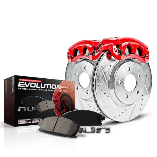 Power Stop KC6536 Front Z23 Evolution Sport Performance 1-Click Brake Kit w/Calipers for 13-15 Jeep Grand Cherokee WK2