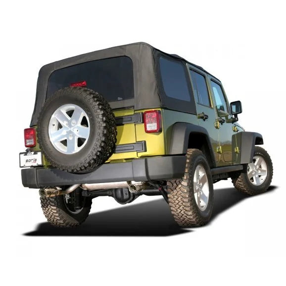 Load image into Gallery viewer, Borla 140459 T-304 Stainless Steel Cat-Back Split Rear Exhaust for 12-18 Jeep Wrangler Unlimited JK 4 Door with 3.6L
