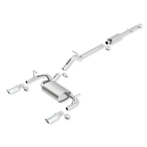 Load image into Gallery viewer, Borla 140459 T-304 Stainless Steel Cat-Back Split Rear Exhaust for 12-18 Jeep Wrangler Unlimited JK 4 Door with 3.6L
