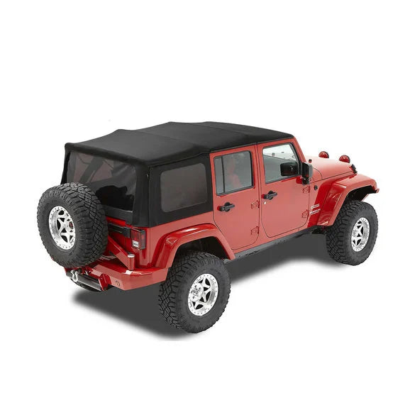 Bestop 79847-17 Twill Replace-a-top Soft Top with Tinted Windows without Doors in Black for 10-18 Jeep Wrangler Unlimited JK 4 Door