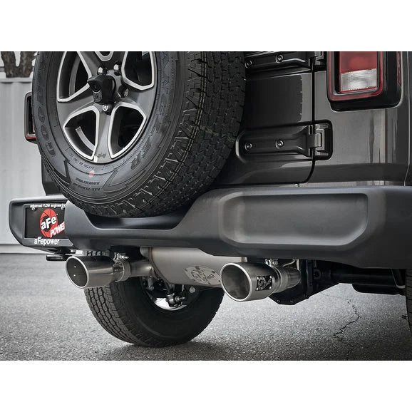 Load image into Gallery viewer, aFe Power Rebel Series 2.5&quot; 409 Stainless Dual Outlet Cat-Back Exhaust System for 18-24 Jeep Wrangler JL with 3.6L
