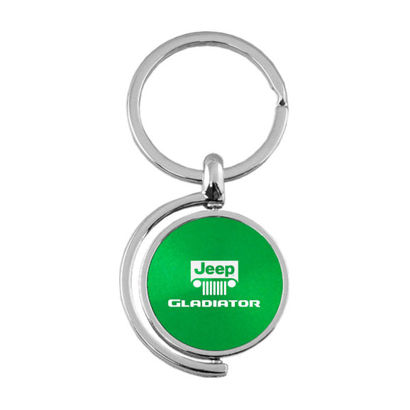 Load image into Gallery viewer, Automotive Gold Spinner Jeep Logo Gladiator Keychain
