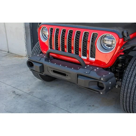 Load image into Gallery viewer, DV8 Offroad FBJL-10 Front Modular Bumper with Bull Bar for 18-24 Jeep Wrangler JL Unlimited &amp; Gladiator JT
