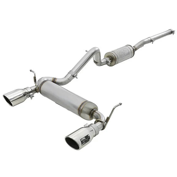 Load image into Gallery viewer, aFe Power 49-48062-P Rebel Series 2.5&quot; 409 Stainless Steel Cat-Back Exhaust System- Polished for 07-18 Jeep Wrangler JK
