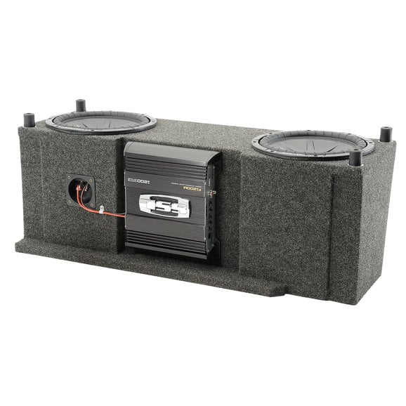 Load image into Gallery viewer, Quadratec Custom Rear Dual Subwoofer Kit with 10&quot; Kicker CompVR Subwoofers for 87-06 Jeep Wrangler YJ &amp; TJ
