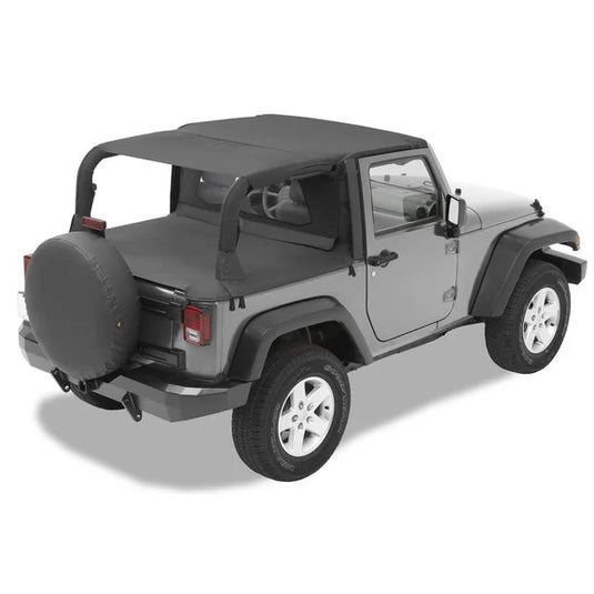 Bestop Safari Bikini, Duster & Windjammer Summer Combo in Black Diamond for 10-18 Jeep Wrangler JK 2 Door with Factory Soft Top