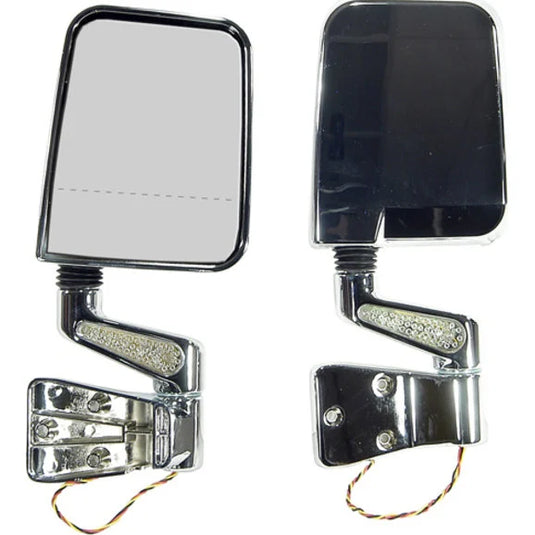 Rugged Ridge 11016.02 Chrome LED Mirrors with Dual Focal Point on Passenger Side for 87-02 Jeep Wrangler YJ & TJ