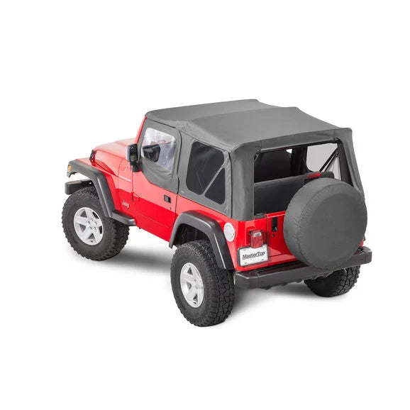 Load image into Gallery viewer, MasterTop Premium Replacement Soft Top with Tinted Windows &amp; Upper Door Skins for 97-06 Jeep Wrangler TJ

