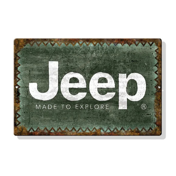 Jeep Merchandise Jeep Made To Explore Metal Sign- 7.5