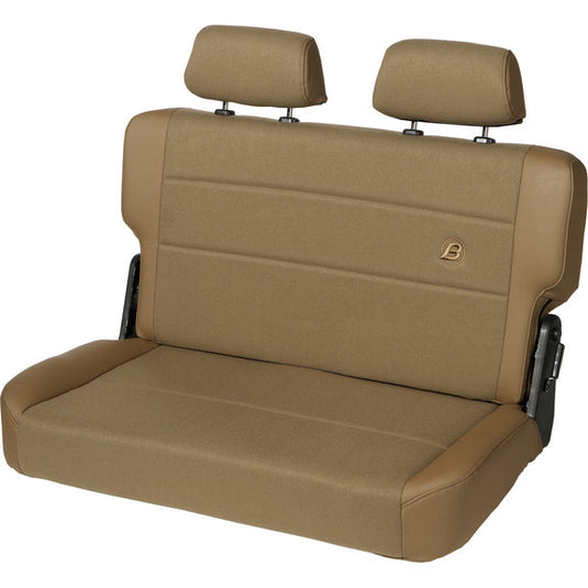 Bestop TrailMax II Fold & Tumble Rear Bench Seat in Fabric for 55-95 Jeep CJ5, CJ6, CJ7, CJ8 Scrambler & Wrangler YJ