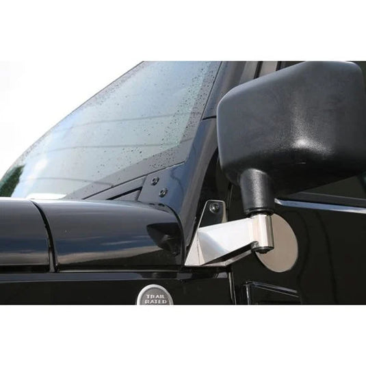 Rugged Ridge 11026.04 Mirror Relocation Bracket in Stainless Steel for 07-18 Jeep Wrangler JK