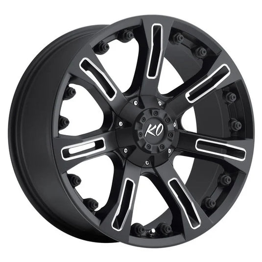 DV8 Offroad Anaconda 840 Series Wheel in Matte Black with Milled Accents for 07-20 Jeep Wrangler JK, JL and Gladiator JT