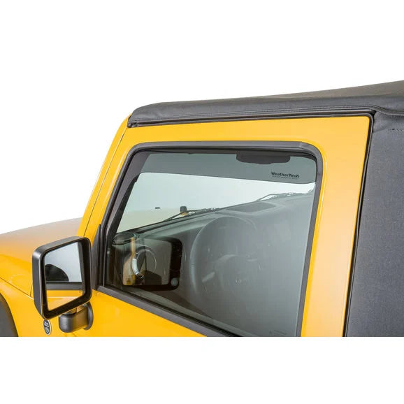 Load image into Gallery viewer, WeatherTech 80443 Front Side Window Deflectors in Dark Smoke for 07-18 Jeep Wrangler JK
