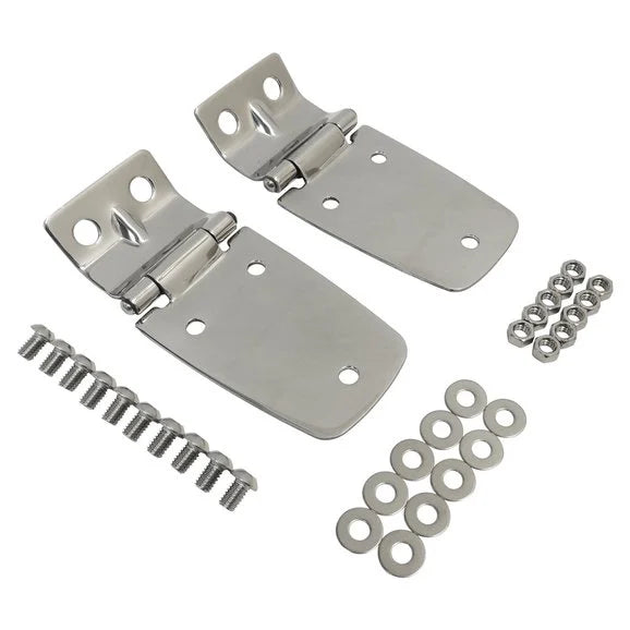 Load image into Gallery viewer, Crown Automotive Stainless Steel Hood Hinge Set for 97-06 Jeep Wrangler TJ &amp; Unlimited
