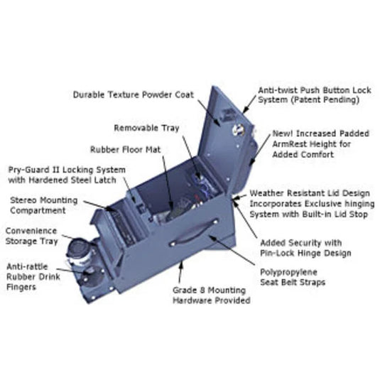Tuffy Stereo Security Console (10" Wide) for 76-90 Jeep CJ-5, CJ-7, CJ-8 Scrambler & Wrangler YJ