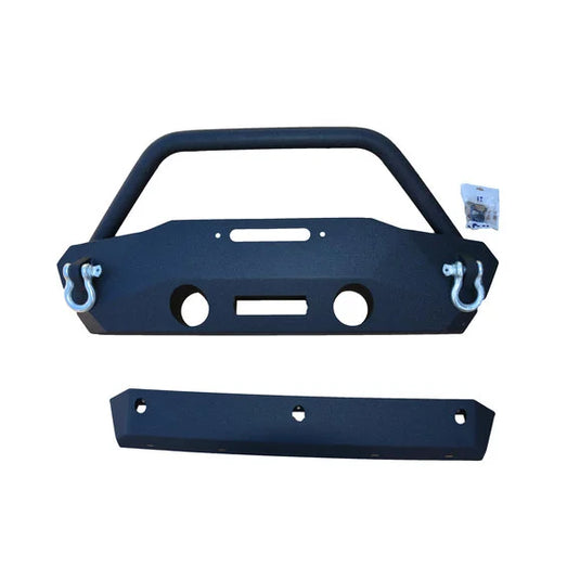 DV8 Offroad FBSHTB-16 FS-16 Hammer Stubby Bumper with Skid Plate for 07-19 Jeep Wrangler JK & JL