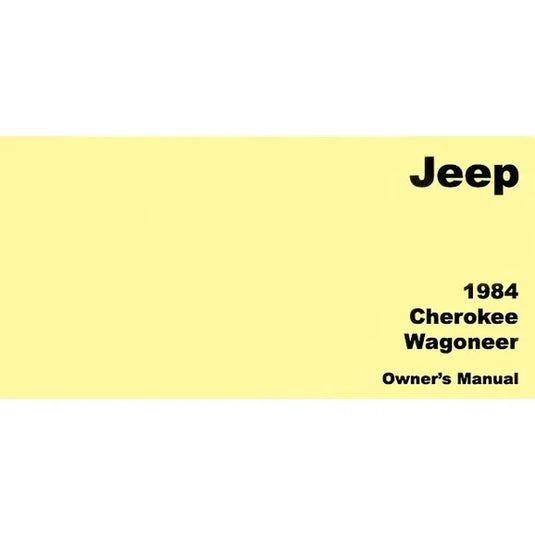Bishko Automotive Literature Factory Authorized Owners Manuals for 84-01 Jeep Cherokee XJ