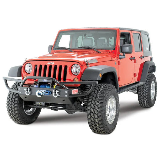 Rock Hard 4X4 RH5004 Front Bumper with Tube Extensions & Recessed Winch Plate for 07-18 Jeep Wrangler JK