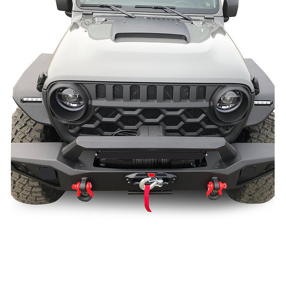 Load image into Gallery viewer, Black Horse Off Road AFB-WR19 Armour Front Bumper w/ Winch Slot for 18-24 Jeep Wrangler JL &amp; Gladiator JT
