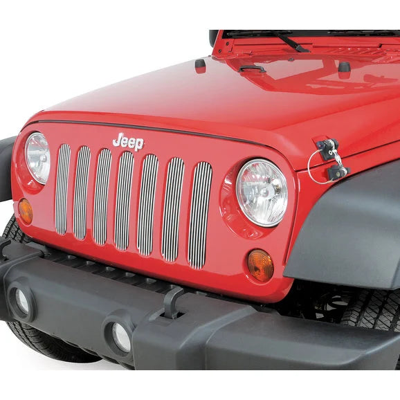 Load image into Gallery viewer, DV8 Offroad Hood Hold Downs &amp; Billet Aluminum Grille Inserts for 07-18 Jeep Wrangler JK
