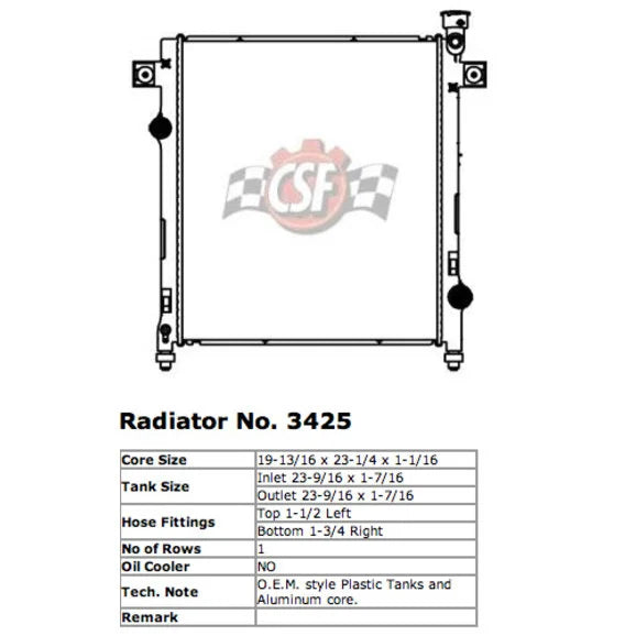 Load image into Gallery viewer, CSF 3425 OE Replacement Radiator with Plastic Tank &amp; Aluminum Core for 08-10 Jeep Liberty KK with 3.7L
