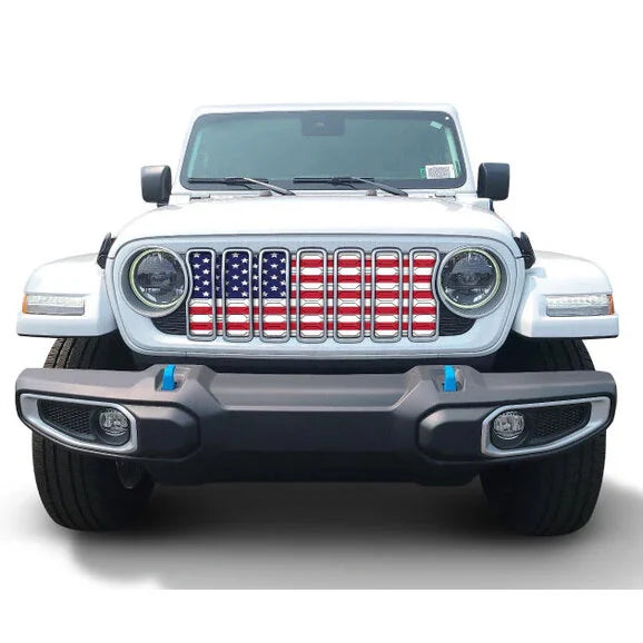 Under The Sun Inserts American Flag Series Grille Insert for 24 Jeep Wrangler JL and Gladiator JT