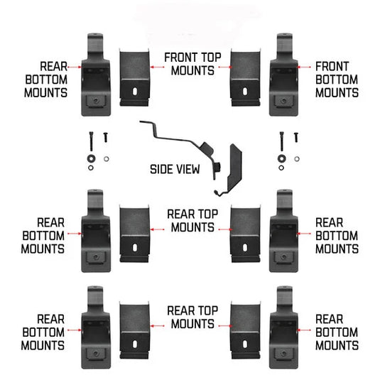 Go Rhino 5910011T SRM Gutter Mount Bracket Kit- 6 PCS