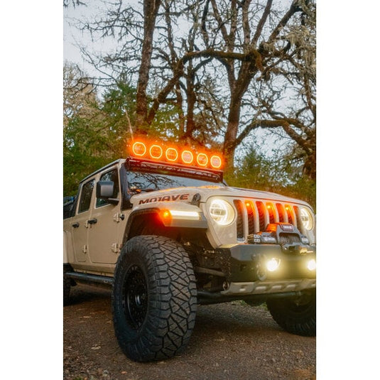 Quadratec STEALTH 7" Round Eclipse Light Bar Kit for 18-24 Jeep Wrangler JL & Gladiator JT